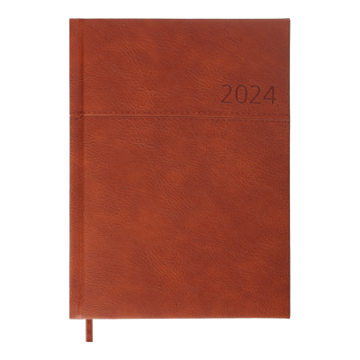 Ежедневник датир. 2024 ORION, A5, св.коричневый, иск.кожа/поролон