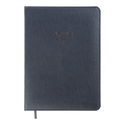 Ежедневник датир. 2024 PRIME, A5, темно-синий, иск.кожа/поролон