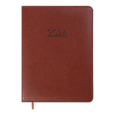 Ежедневник датир. 2024 PRIME, A5, коричневый, иск.кожа/поролон