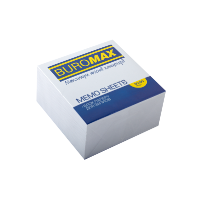 Блок белой бумаги для записей, 90х90х50 мм, склеенный