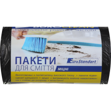 Пакеты для мусора 60л/40шт EuroStandart, прочные, черные BuroClean
