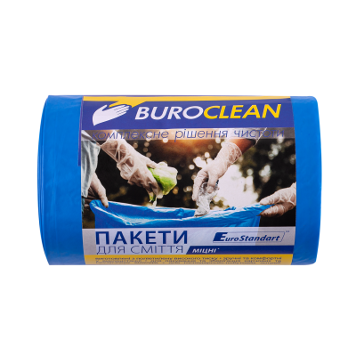 Пакеты для мусора 60л/40 шт, крепкие, синие, 600х800мм, 22мкм BuroClean EuroStandart