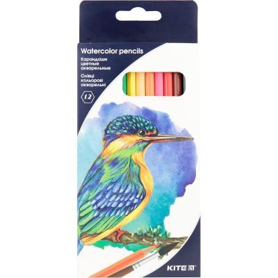 Карандаши цветные акварельные, 12 шт., Kite "Птицы"