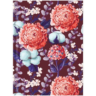 Книга записная твердая обл. А5, 96 л., клет., Bloom, фиолетовая