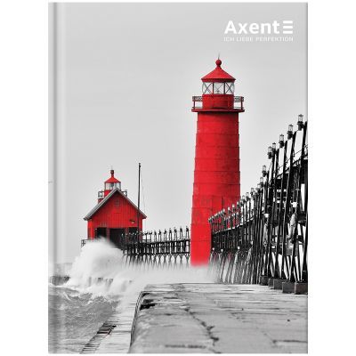 Книга записная твердая обл. А5, 96 л., клет., Red&Black Lighthouse