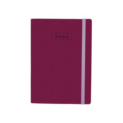 Ежедневник датированный 2024, NAMIB, бордовый, А5, с резинкой без поролона