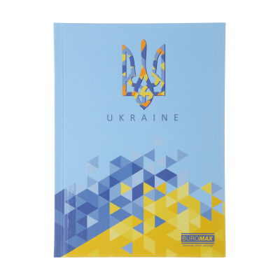 Блокнот UKRAINE, А5, 96 л., клетка, твердая картонная обложка, голубой