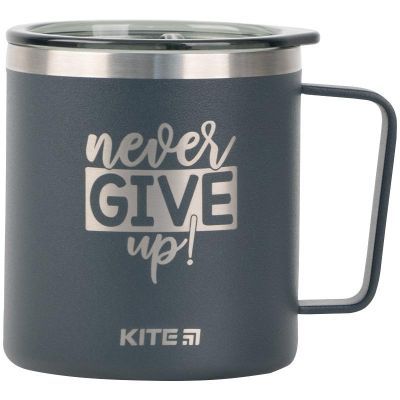 Термокружка 400 мл, графит Never give up