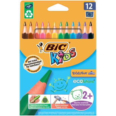 Карандаши цветные BIC Evolution Triangle 12 шт., треугольный корпус