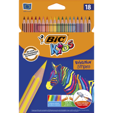 Карандаши  цветные BIC Evolution Stripes, 18 шт.