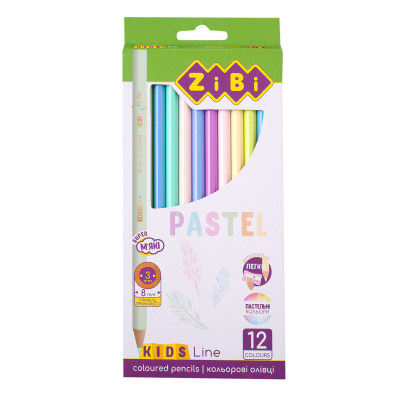 Карандаши цветные PASTEL, 12 шт., KIDS LINE