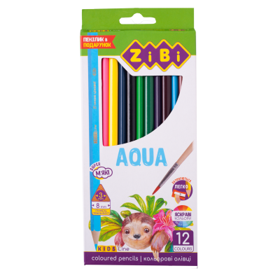 Карандаши цветные акварельные AQUA, 12 шт., KIDS LINE