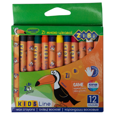 Карандаши восковые, 12 цветов, KIDS Line