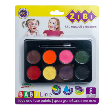 Краски для грима лица и тела на водной основе, 8 цветов, BABY Line