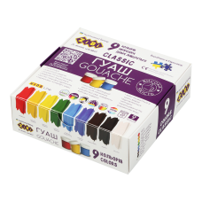 Гуашь CLASSIC 9 цветов х 20мл, в карт.коробке, KIDS Line