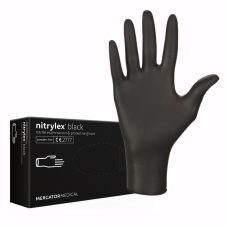 Перчатки нитриловые в боксе XL 100 шт, плотные, черные, PRO