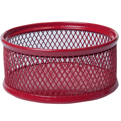 Подставка для скрепок, металлическая, красная