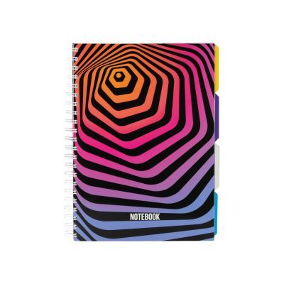 Блокнот Universal A4, пластиковая обложка, с разделителями и перфорацией, 120л, клетка