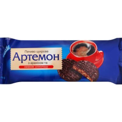 ПЕЧЕНЬЕ САХАРНОЕ С АРАХИСОМ И ВКУСОМ ШОКОЛАДА АРТЕМОН KONTI М/У 135Г