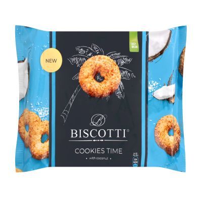 Печенье здобное песочно-отрадное с кокосом Cookies time Biscotti м/у 160г