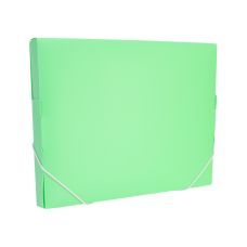Папка-бокс пластиковая А4 на резинках, 30 мм, пастельная зеленая