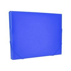 Папка-бокс пластиковая А4 на резинках, 30 мм, синяя
