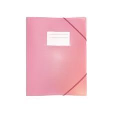Папка пластиковая А4 на резинках, с карманом, пастельная розовая