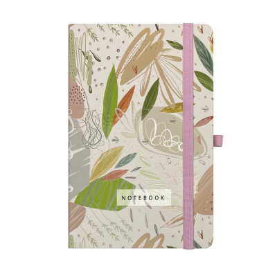 Книжка записная FELICITY, на резинке, 136х207мм, 96 л., клетка., офсет крем., тв.лам.обл., бежевая