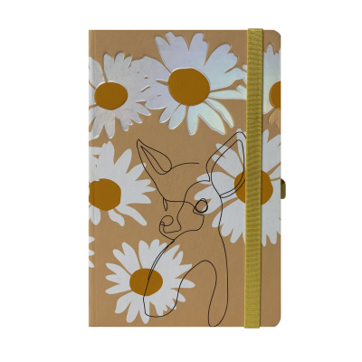 Книжка записная NATURE, на резинке, 136х207мм, 96 л., клетка., офсет крем., тв.лам.обл., песочная