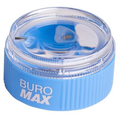 Точилка MASTER, 1 отв., контейнер, пластик. корпус, голубая, 1 шт. в блистере