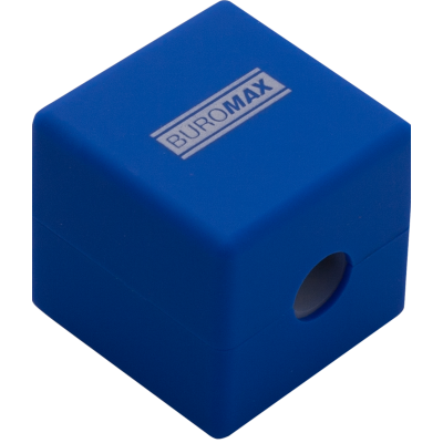 Точилка CUBE, RUBBER TOUCH, 1 отв., контейнер, пластик. корпус, 1 шт. в блистере