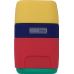 Ластик + Точилка RAINBOW, RUBBER TOUCH, 2 отв., контейнер, пластик.корпус, 1 шт. в блистере