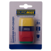 Ластик + Точилка RAINBOW, RUBBER TOUCH, 2 отв., контейнер, пластик.корпус, 1 шт. в блистере