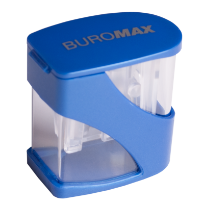 Точилка прямоугольная MASTER TWIST, 2 отв., контейнер, пластик. корпус, синий, 1 шт. в блистере