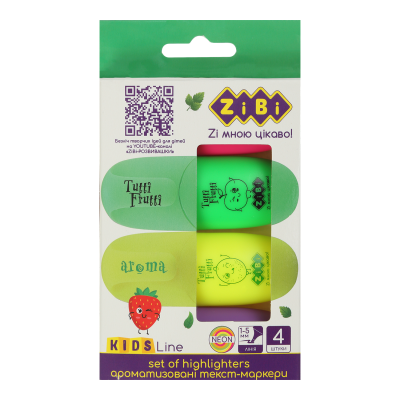  Набор з 4-x текст-маркеров TUTTI - FRUTTI, KIDS Line