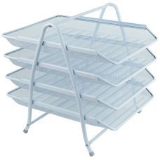Лоток горизонтальный 4-в-1, металлическая сеточка. Размер 300*350*330мм. Цвет: белый Лоток горизонтальный 4-в-1, металлическая сеточка. Размер 300*350*330мм. Цвет: белый