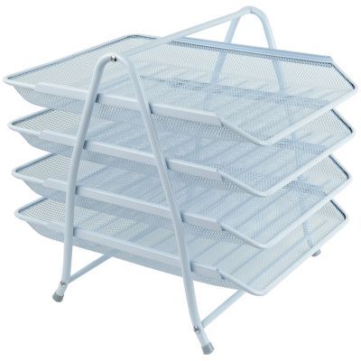 Лоток горизонтальный 4-в-1, металлическая сеточка. Размер 300*350*330мм. Цвет: белый