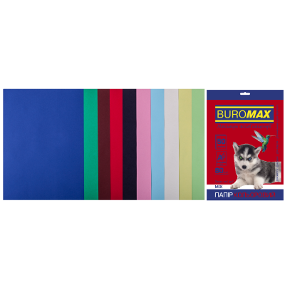 Набор цветной бумаги DARK+PASTEL, 10 цв., 50 л., А4, 80 г/м²