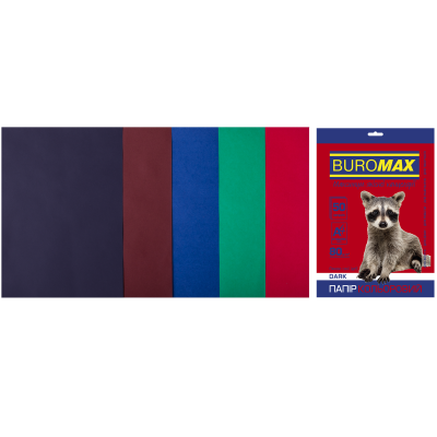 Набор цветной бумаги DARK, 5 цв., 50 л., А4, 80 г/м²