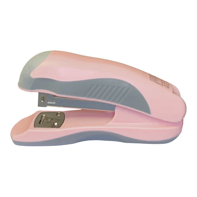 Степлер пластиковый, PASTEL, 20 л., (скобы №24, 26), 111х62х32 мм, розовый