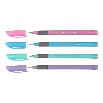 Ручка масляная PROVENCE GRIP, PASTEL, 0,5 мм, рез. грип, трехгр.корпус, синие чернила