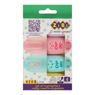 Набор из 4-x текст-маркеров CUTE, PASTEL, KIDS Line