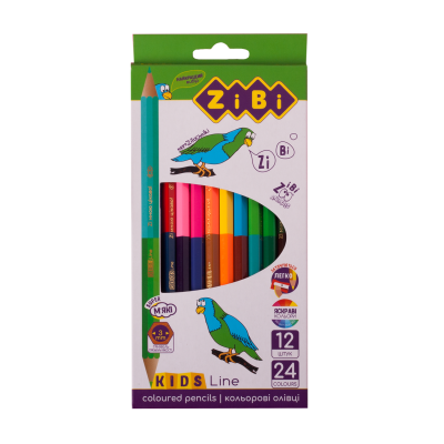 Карандаши цветные Double, 12 шт. (24 цвета), KIDS Line