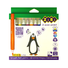 Фломастеры брашевые, 12 кол., JUMBO, KIDS Line