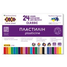  Пластилин CLASSIC 24 цветов, 480г, KIDS Line