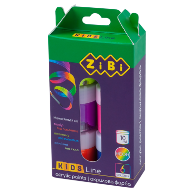 Акрил 6 цветов х 10мл, NEON, KIDS Line