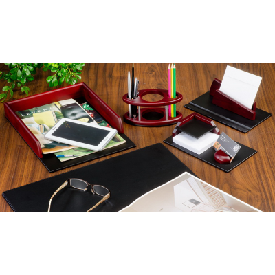 Набор настольный из натурального дерева JAZZ, 5 предметов, красное дерево