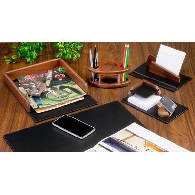 Набор настольный из натурального дерева JAZZ, 5 предметов, орех