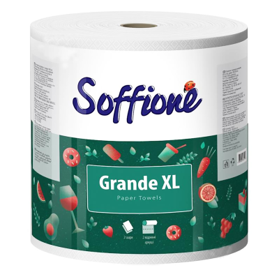 Кухонные бумажные полотенца Soffione GRANDE XL", 1 рул, 2-слойные