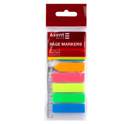 Закладки пластиковые с клейким слоем,прямоуг.,+стрелка, 8 цветов, 12х45 мм, 200 шт (2311-01-A)